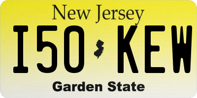NJ license plate I50KEW