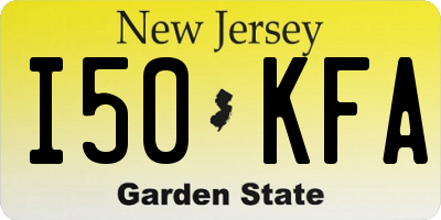 NJ license plate I50KFA