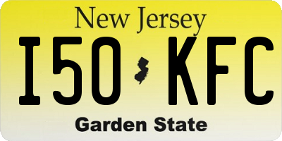 NJ license plate I50KFC