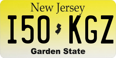 NJ license plate I50KGZ