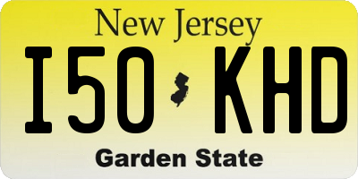 NJ license plate I50KHD