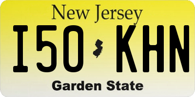 NJ license plate I50KHN