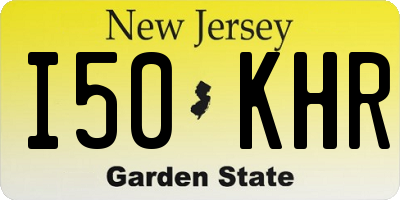 NJ license plate I50KHR