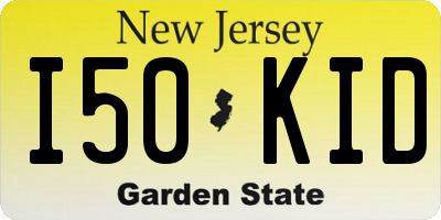 NJ license plate I50KID