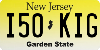 NJ license plate I50KIG