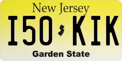 NJ license plate I50KIK