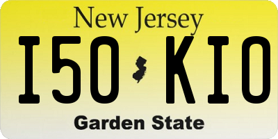 NJ license plate I50KIO