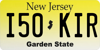 NJ license plate I50KIR