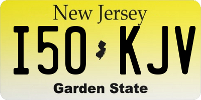 NJ license plate I50KJV