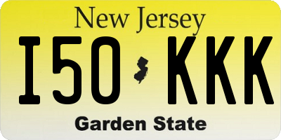 NJ license plate I50KKK