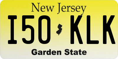 NJ license plate I50KLK