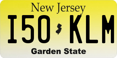 NJ license plate I50KLM