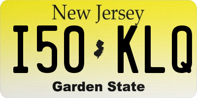NJ license plate I50KLQ