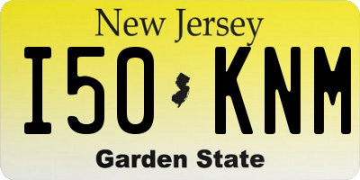 NJ license plate I50KNM
