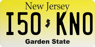 NJ license plate I50KNO