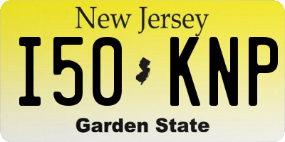 NJ license plate I50KNP