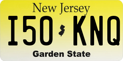 NJ license plate I50KNQ