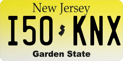 NJ license plate I50KNX