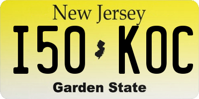 NJ license plate I50KOC