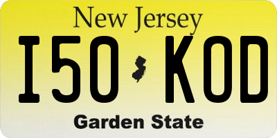 NJ license plate I50KOD