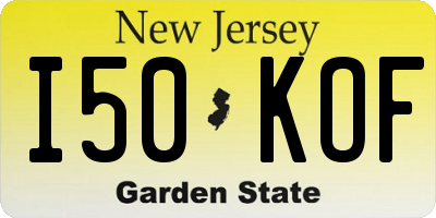 NJ license plate I50KOF