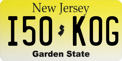 NJ license plate I50KOG