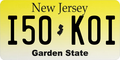 NJ license plate I50KOI