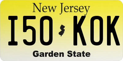 NJ license plate I50KOK