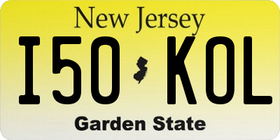 NJ license plate I50KOL