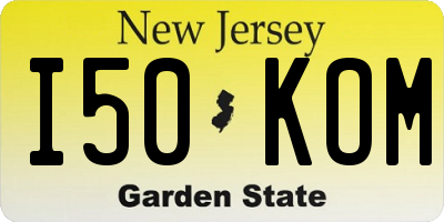 NJ license plate I50KOM