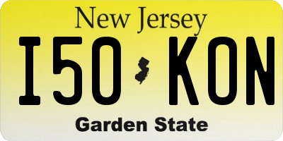 NJ license plate I50KON