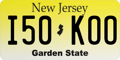 NJ license plate I50KOO