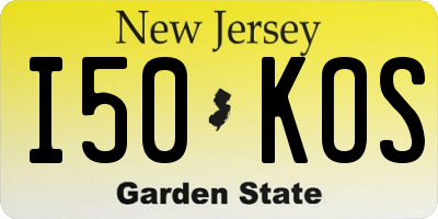 NJ license plate I50KOS