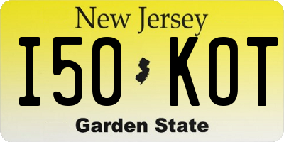 NJ license plate I50KOT