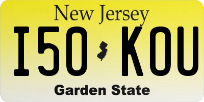 NJ license plate I50KOU