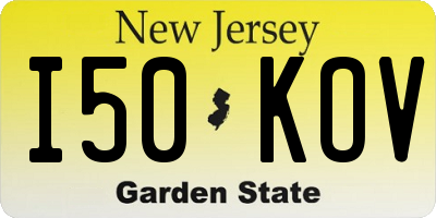 NJ license plate I50KOV