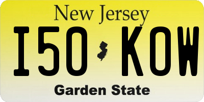 NJ license plate I50KOW
