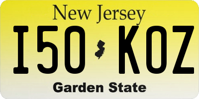 NJ license plate I50KOZ