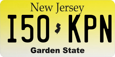 NJ license plate I50KPN