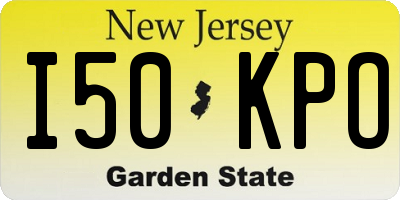 NJ license plate I50KPO