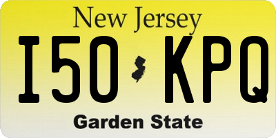 NJ license plate I50KPQ