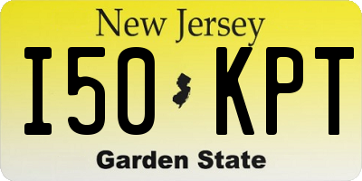NJ license plate I50KPT