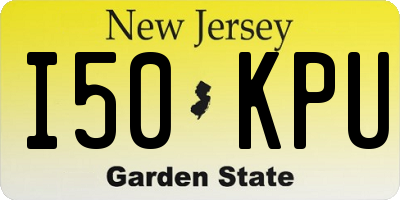 NJ license plate I50KPU