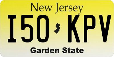 NJ license plate I50KPV
