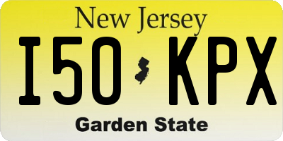 NJ license plate I50KPX