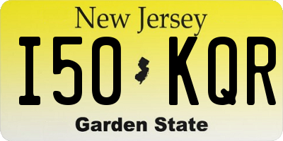 NJ license plate I50KQR