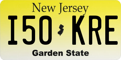 NJ license plate I50KRE