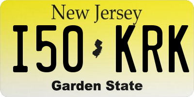 NJ license plate I50KRK