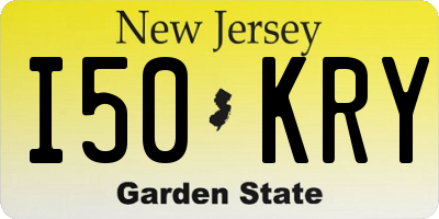 NJ license plate I50KRY