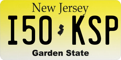 NJ license plate I50KSP